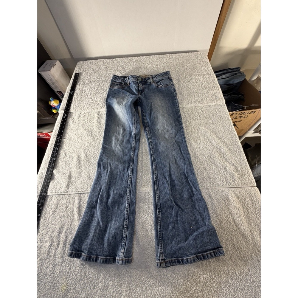 American Rag CIE Womens Bootcut Jeans Blue Medium Wash Stretch Embroidered 26